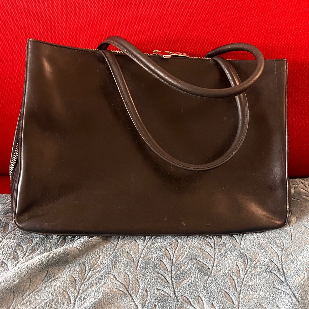 Furla Black Leather Tote Bag